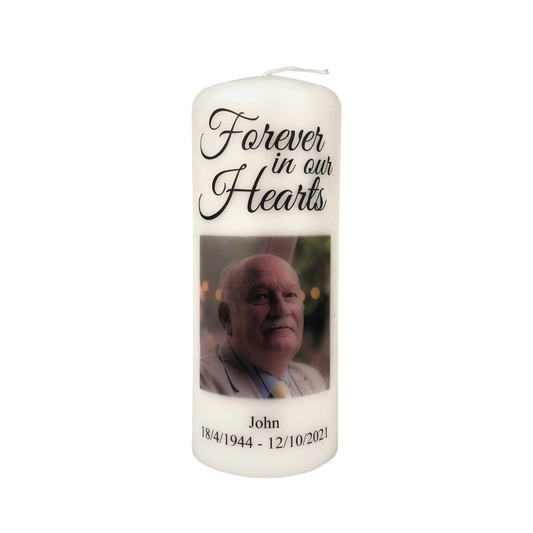 Personalised Photo Memorial Candle - Forever in our Hearts