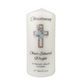 Personalised Blue Floral Cross Christening Candle