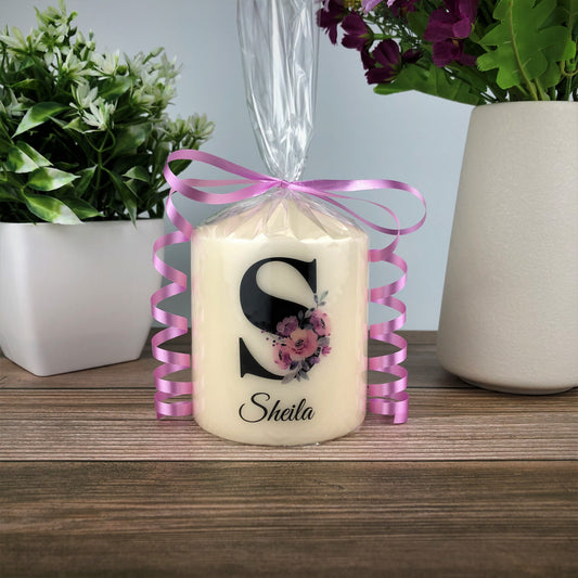 Personalised Initial & Name Candle, 8x10cm