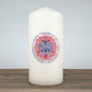 King Charles III Coronation Candle Souvenir - Blue/Red