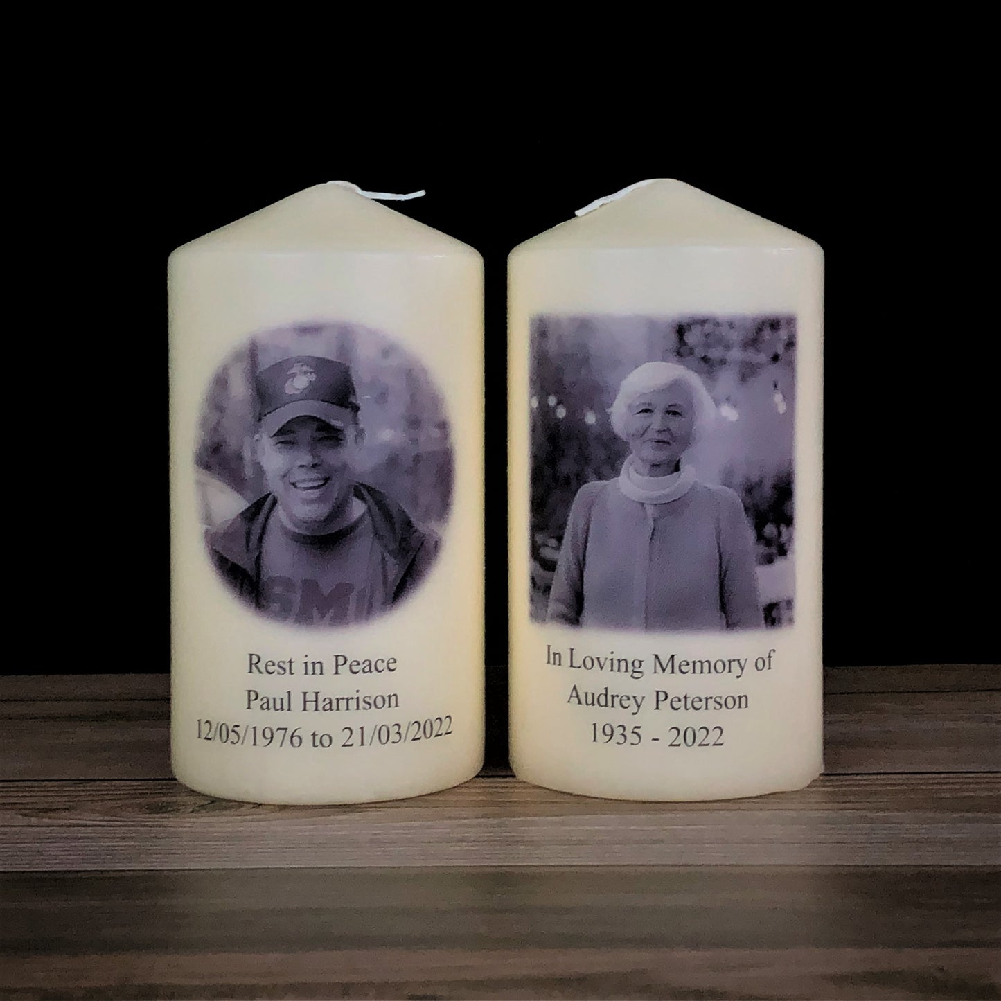 Personalised Memorial Photo Candle, 8x15cm