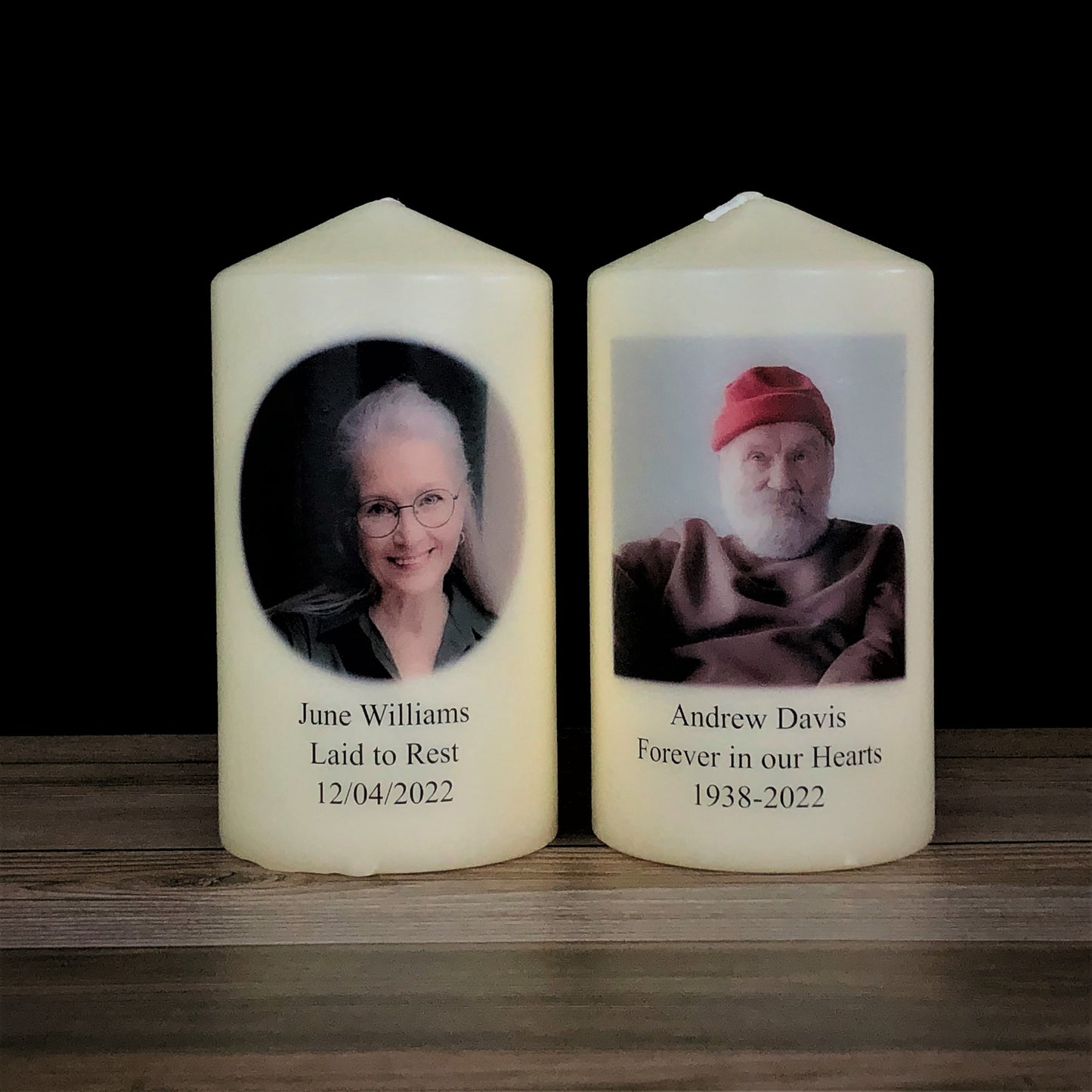 Personalised Memorial Photo Candle, 8x15cm