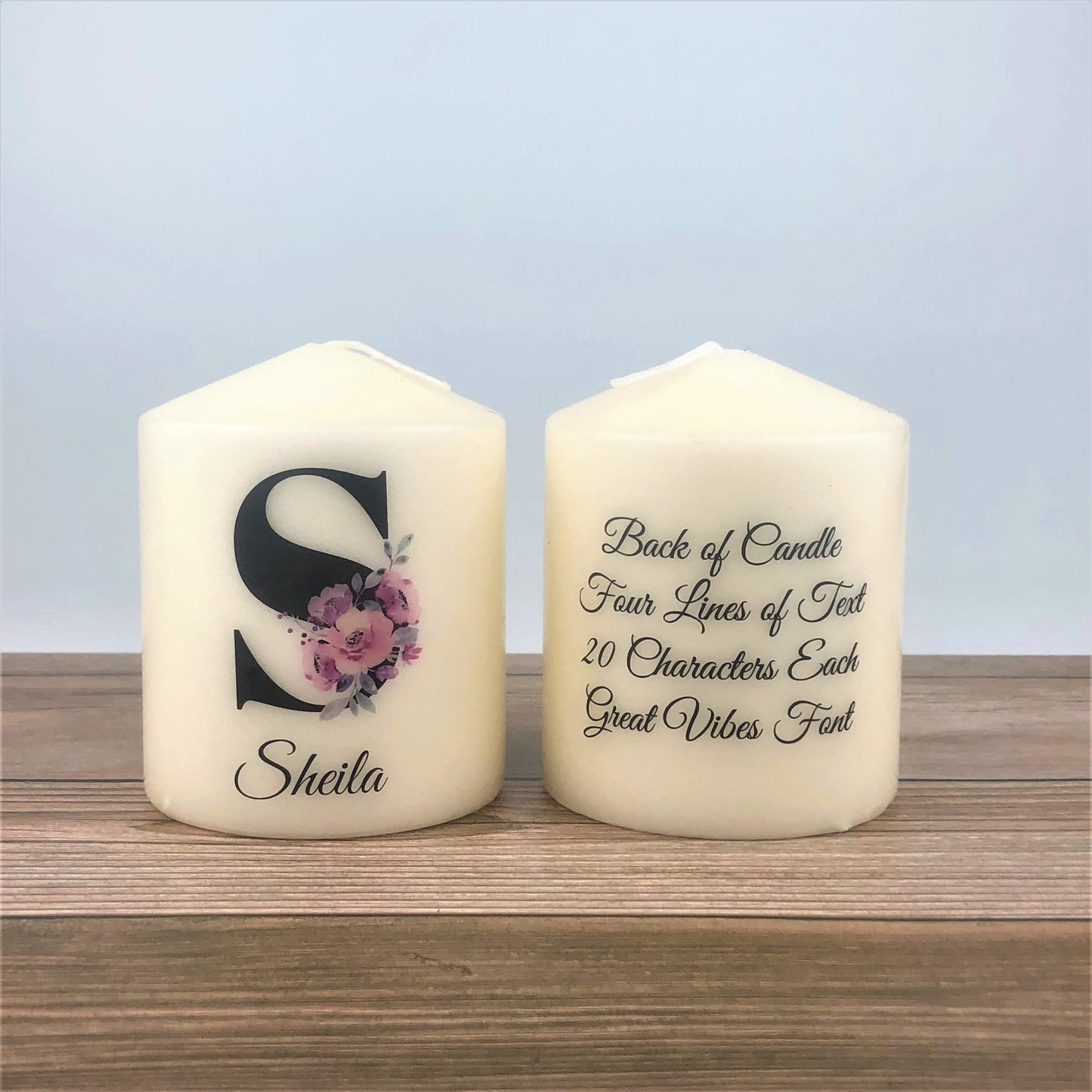 Personalised Initial & Name Candle, 8x10cm